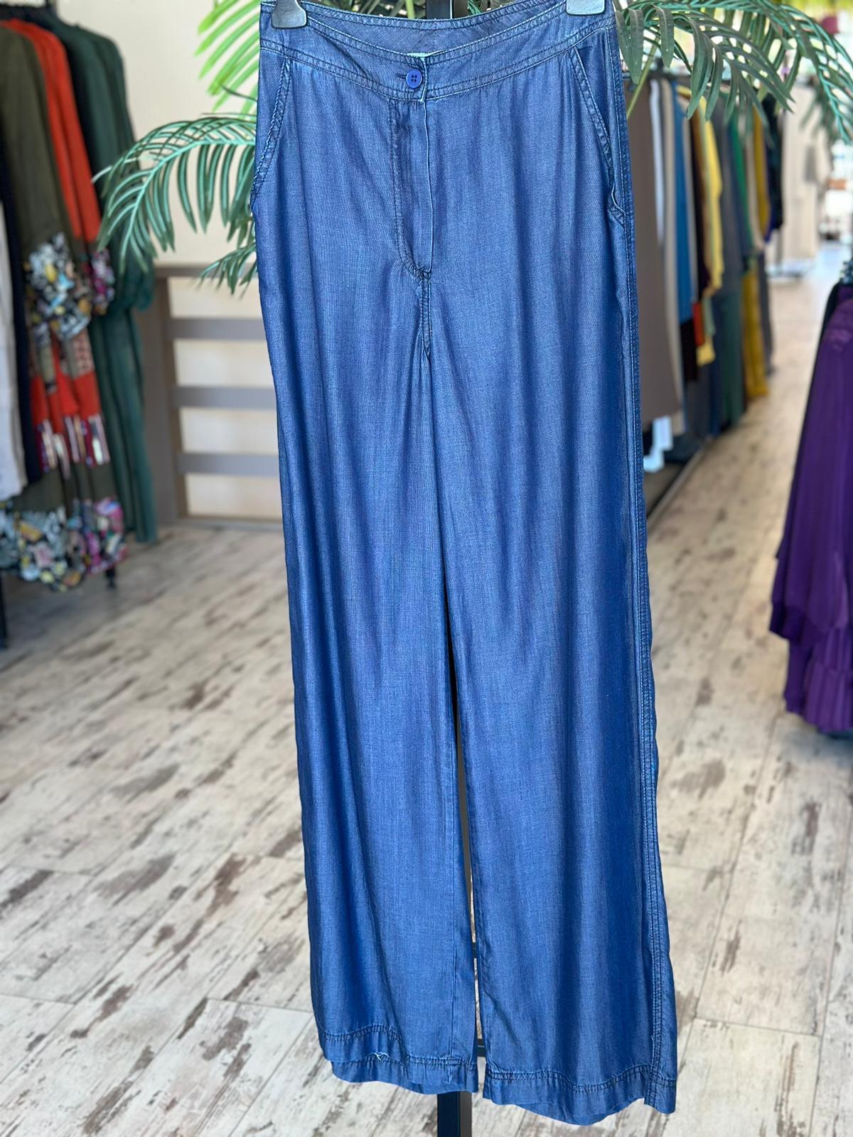 Almarwah Cepli Tencel Kot Pantolon 606050 KOYU MAVİ - 42