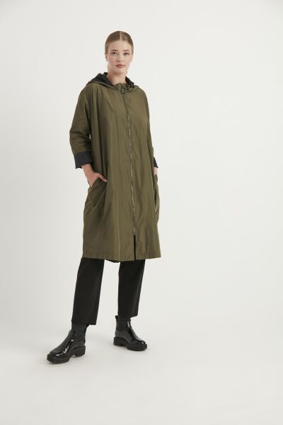 Almarwah Astarlı Kapüşonlu Kap/Yağmurluk 404784 SİYAH - 40