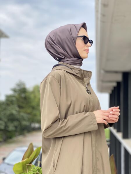 Almarwah Astarlı Kapüşonlu Kap/Yağmurluk 404784 HAKİ - 42