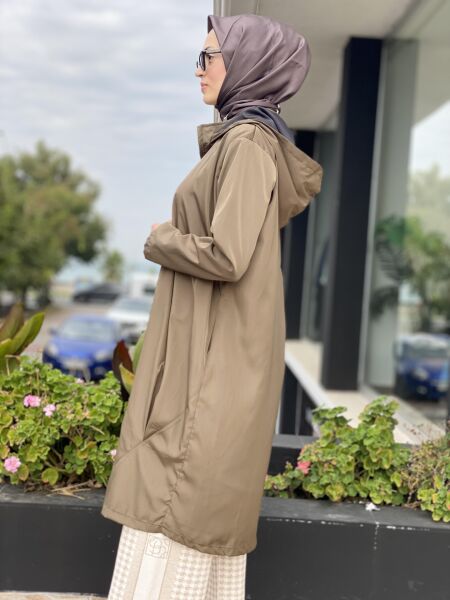 Almarwah Astarlı Kapüşonlu Kap/Yağmurluk 404784 HAKİ - 42