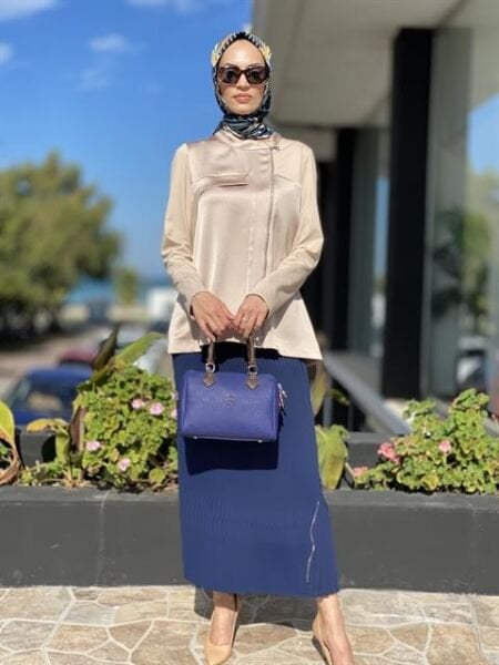 Misswhence Yandan Fermuarlı Pliseli Etek ( KİREMİT-YEŞİL VE ZÜMRÜT İÇİN GEÇERLİ)34903