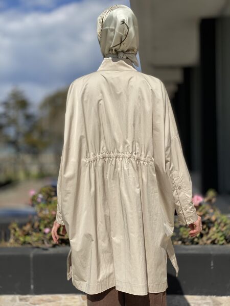 Almarwah Fermuarlı Tencel Paraşüt Kap 404819 BEJ - 3