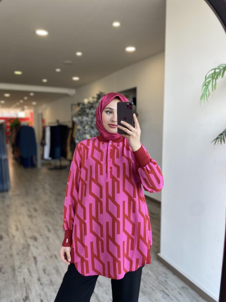 İnvee Kolu ve Etek Ucu Ribanalı Tunik 6834