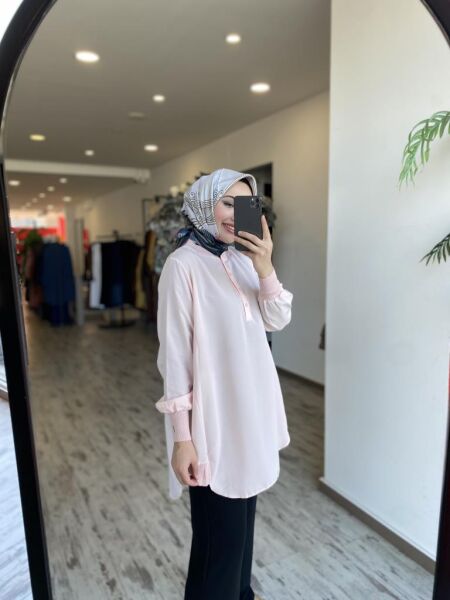 İnvee Kolu ve Etek Ucu Ribanalı Tunik 6834