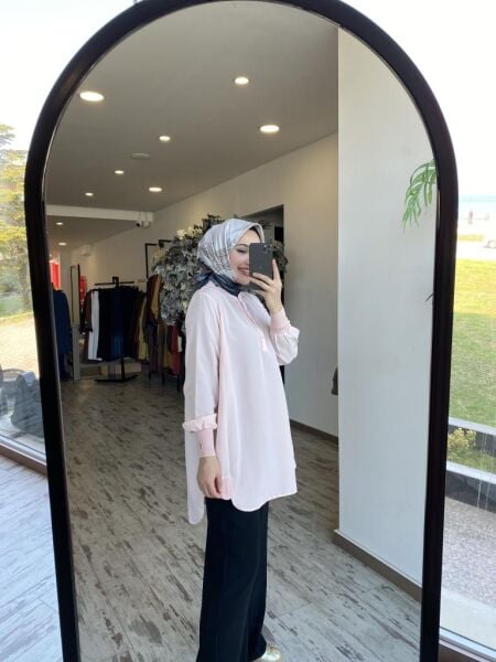 İnvee Kolu ve Etek Ucu Ribanalı Tunik 6834