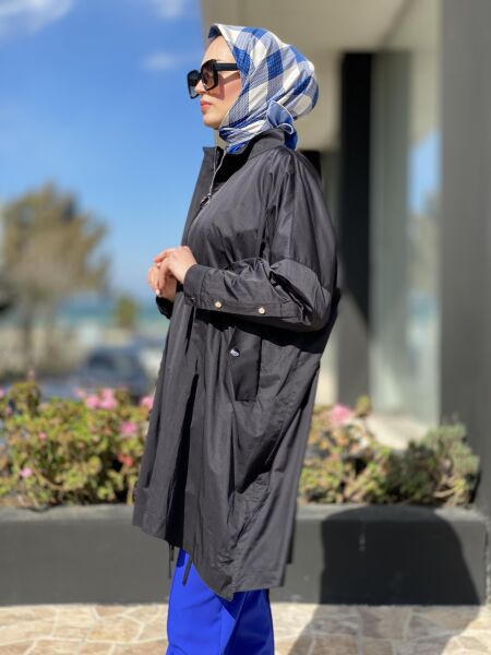 Almarwah Fermuarlı Tencel Paraşüt Kap 404819 SİYAH - 3