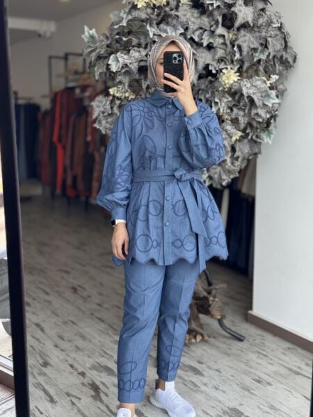 Qupra Biye Nakış İşlemeli Kap Pantolon Takım WAB82030