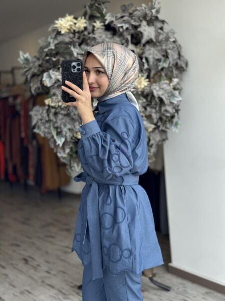 Qupra Biye Nakış İşlemeli Kap Pantolon Takım WAB82030