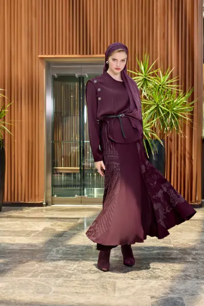 Misswhence Düğme ve Baskı Detaylı Etek Bluz Takım 38032