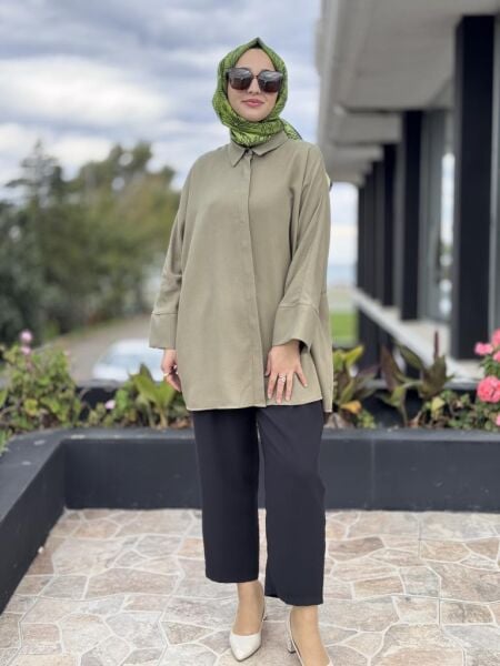 WOM BTQ Mevsimlik Tencel Patlı Gömlek