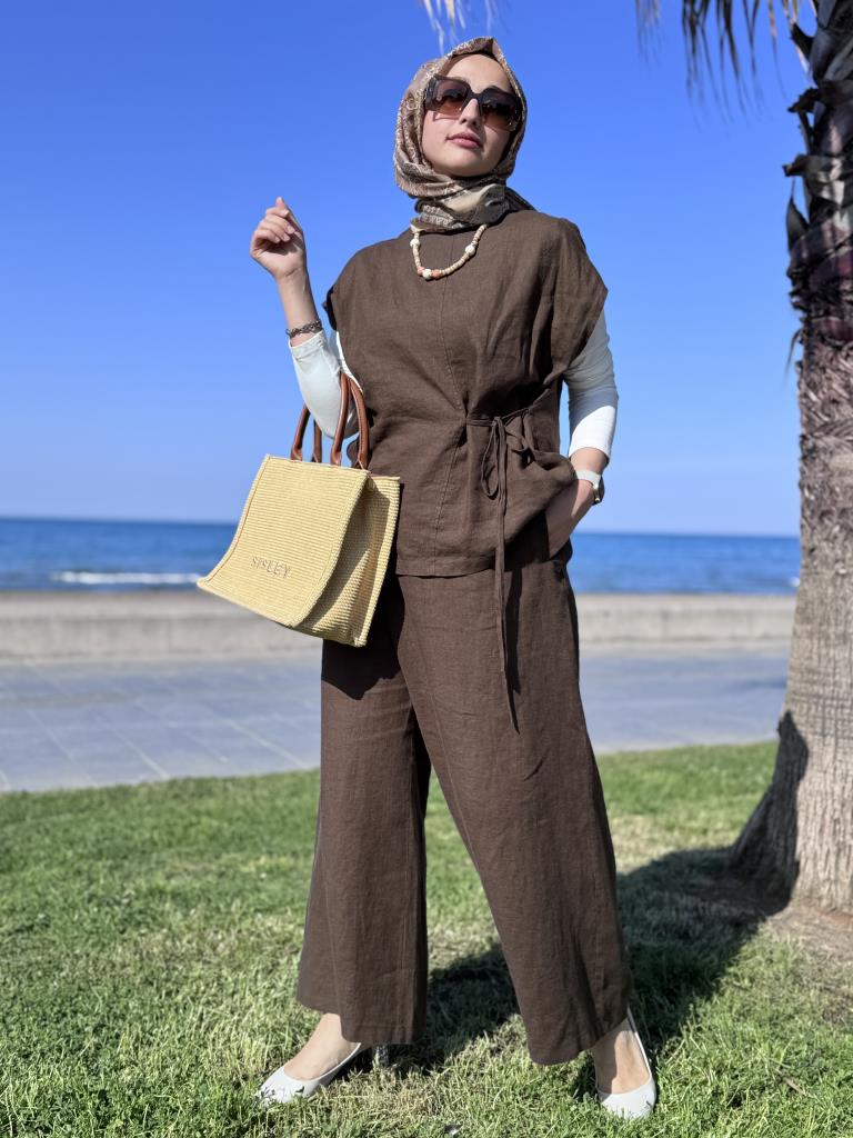 QooQ Store Arid Keten Süveter 25SS220