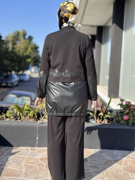 Ghisa Deri Detaylı Kap Pantolon Takım 3225