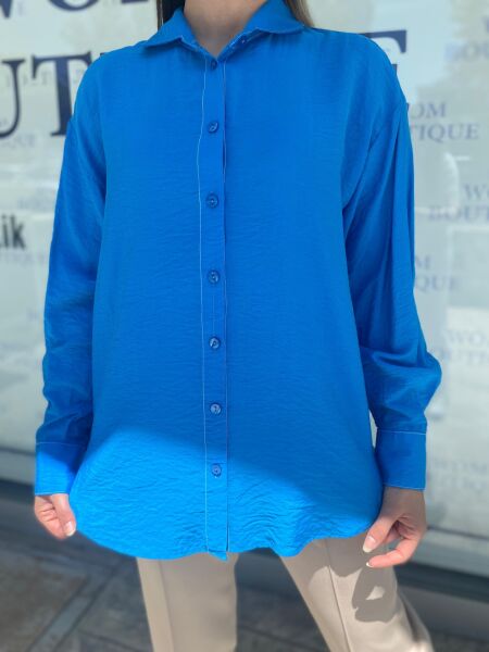 Almarwah Tencel İnce Gömlek 101937 MAVİ - 36