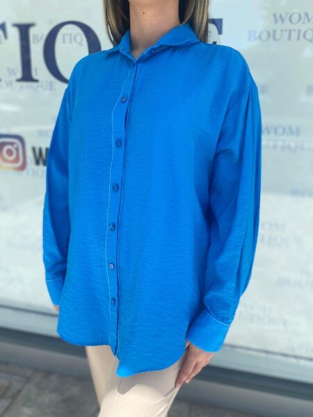 Almarwah Tencel İnce Gömlek 101937 MAVİ - 38