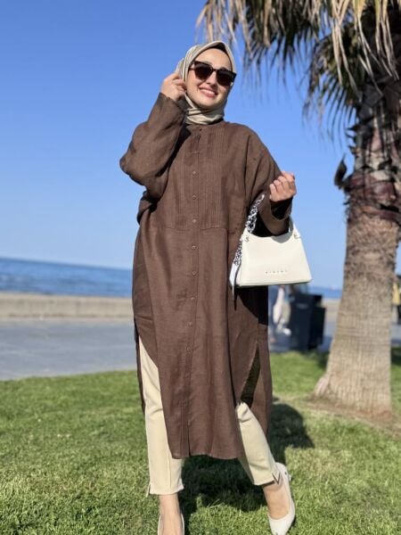 QooQ Store Min Maxi Keten Gömlek 25SS230