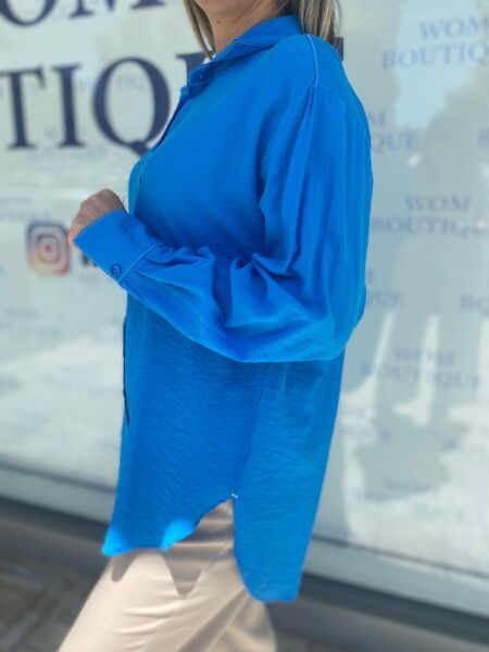 Almarwah Tencel İnce Gömlek 101937 MAVİ - 40