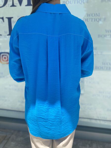 Almarwah Tencel İnce Gömlek 101937 MAVİ - 40