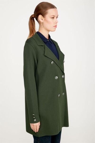 Kruvaze Yaka Rayon Ceket/Hırka HRK21464 YEŞİL - 3