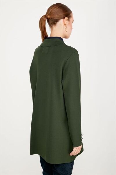 Kruvaze Yaka Rayon Ceket/Hırka HRK21464 YEŞİL - 3