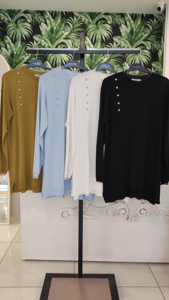 Tığ Triko Fırfır Detaylı Rayon Tunik TNK21797