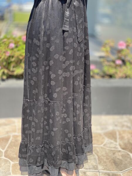 Misswhence Desenli İpek Elbise 35808 SİYAH - 44