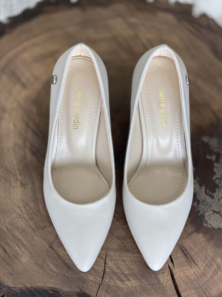 Pierre Cardin Topuğu Taşlı Kırışık Ayakkabı PC51201 BEJ