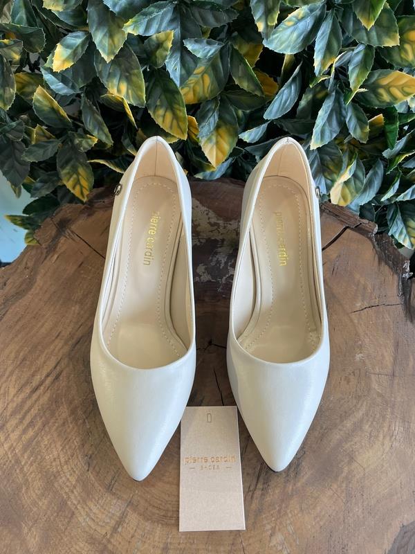 Pierre Cardin Topuğu Taşlı Kırışık Ayakkabı PC51201 BEJ