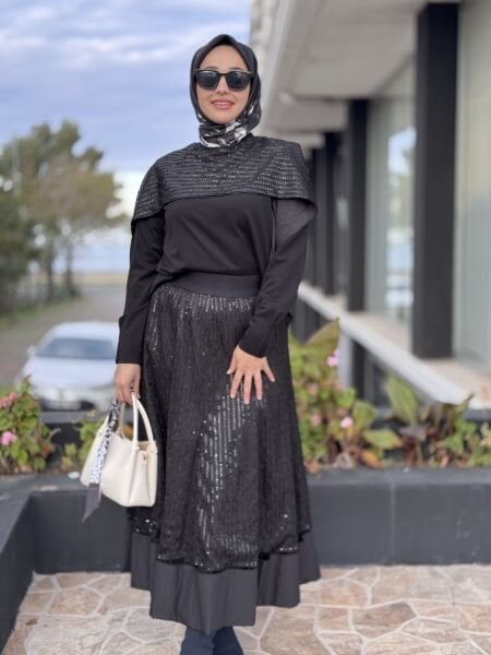 Misswhence Payet Detaylı Etek Bluz Takım 38219P