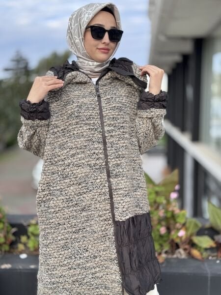 Misswhence Fermuarlı Triko Yün Kap 38422