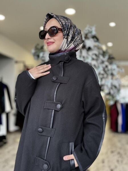 Almarwah Önü Düğme Detaylı Biyeli Kaşe Kap 505309