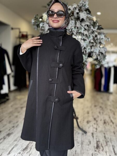 Almarwah Önü Düğme Detaylı Biyeli Kaşe Kap 505309