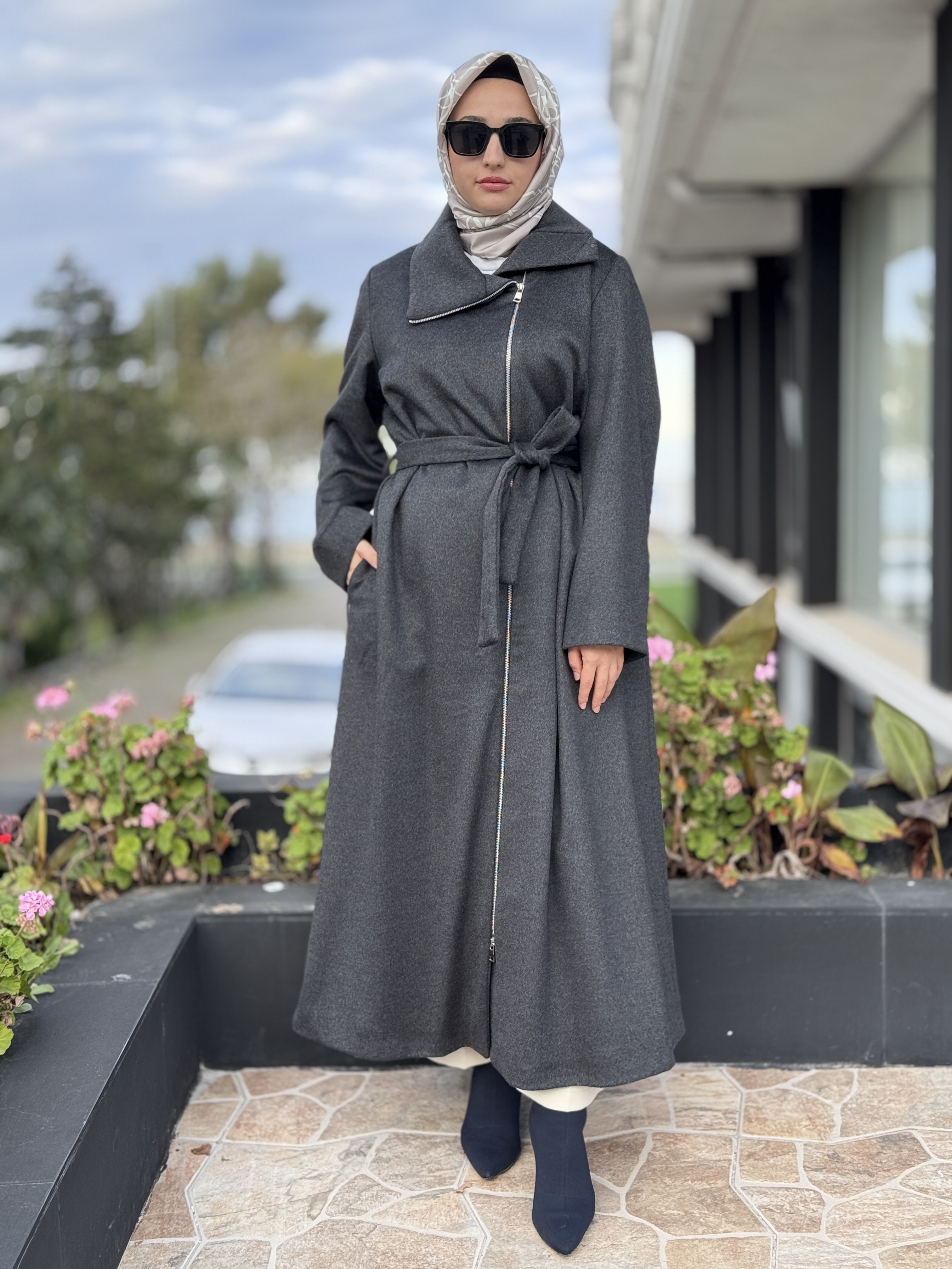 Misswhence Fermuar Detaylı Kaşe Pardesü 38507