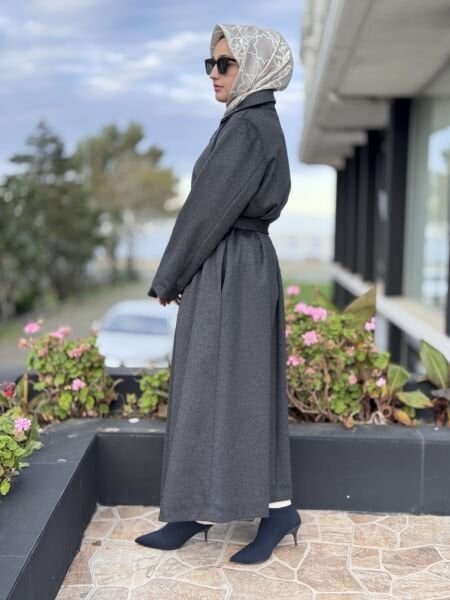 Misswhence Fermuar Detaylı Kaşe Pardesü 38507