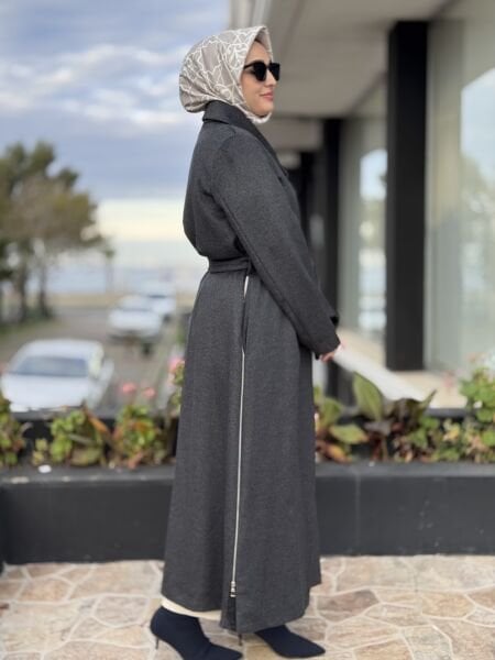 Misswhence Fermuar Detaylı Kaşe Pardesü 38507