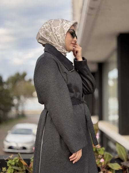 Misswhence Fermuar Detaylı Kaşe Pardesü 38507