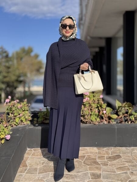 Triko Pliseli Rayon Etek  ETK21976