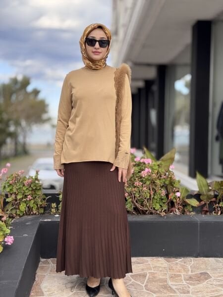 Tığ Triko A Form Triko Etek  ETK21978