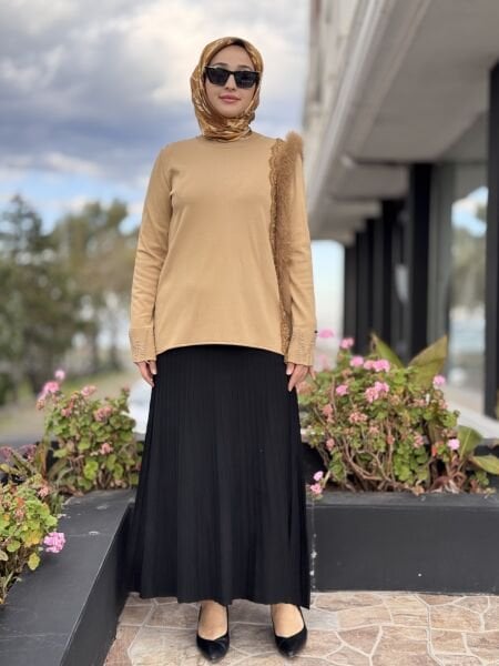 Tığ Triko A Form Triko Etek  ETK21978