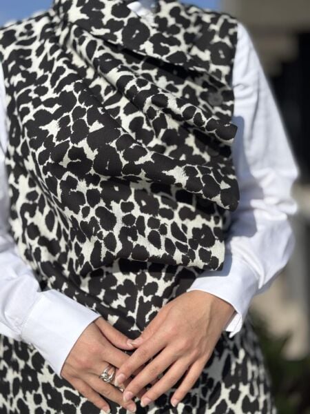 Almarwah Darpe ve Leopar Detaylı Yelek Pantolon Takım 202891