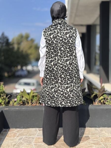 Almarwah Darpe ve Leopar Detaylı Yelek Pantolon Takım 202891