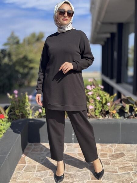 Almarwah Havuç Pantolonlu Basic Takım 202890