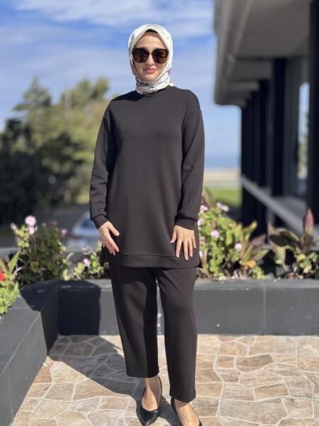 Almarwah Havuç Pantolonlu Basic Takım 202890