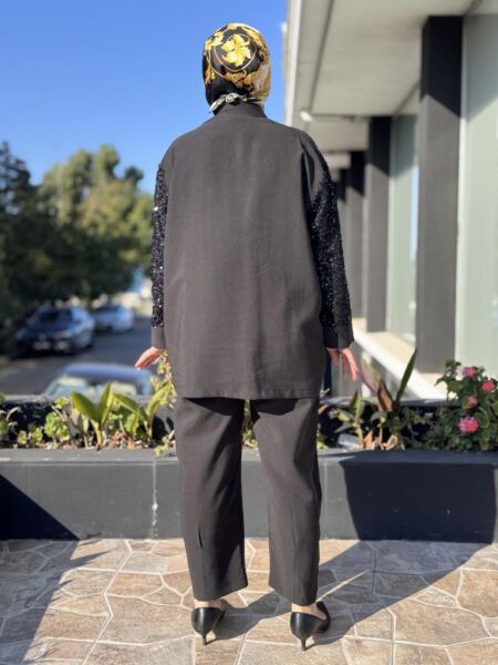 Ghisa Payet Detaylı Gömlek Pantolon Takım 4065