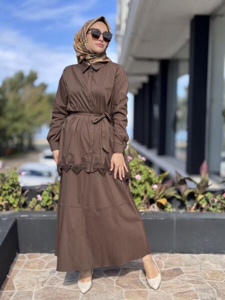 Almarwah Güpür Detaylı Etek Tunik Takım 202928