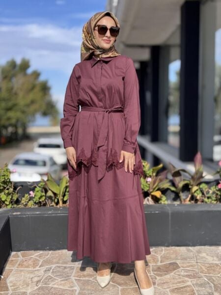 Almarwah Güpür Detaylı Etek Tunik Takım 202928