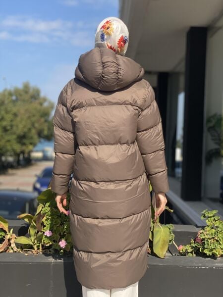 İnvee Çantalı Şişme Mont 6864 VİZON - 1