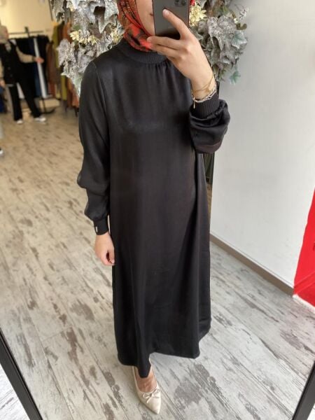 İnvee Ribanalı Saten Elbise 7005