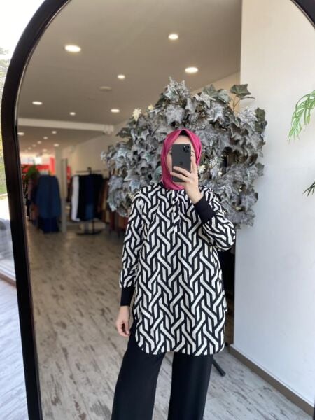 İnvee Yan Düğme Detaylı Gömlek 6674