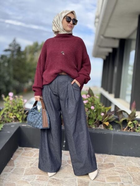 Qupra Pile Detaylı Seyyar Kemerli Kot Pantolon WAC93003