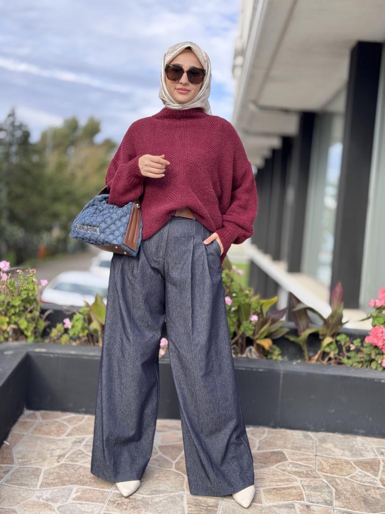 Qupra Pile Detaylı Seyyar Kemerli Kot Pantolon WAC93003